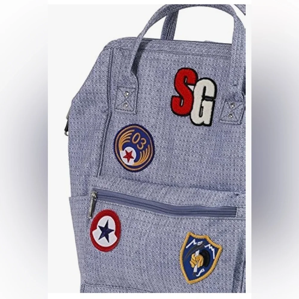 Swiss Gear 15 Ltrs Light Blue Diamond with Patches Laptop Backpack 🆕